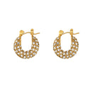 Brinco Argola Cravejado em Zircônia Banhado em Ouro 18k